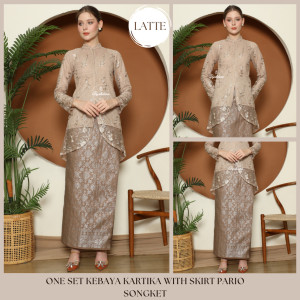 Bycikdara ONE SET KEBAYA LACE KARTIKA WITH SKIRT SONGKET PARIO | Tunang | Convo | Majelis | Raya | Kenduri | KURUNG
