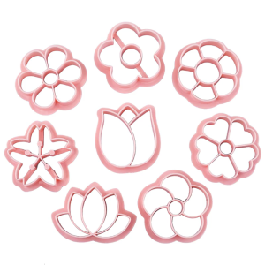 8pcs Flower Cookie Cutters Molds for Baking Enthusiasts Plastic Bakewares Biscuits Mould Professional Pastry Tool