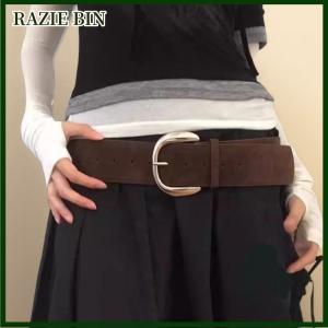 RAZIE BIN Phụ Nữ Sang Trọng Thiết Kế Da Lộn Da Rộng Vành Đai Giản Dị Đa Năng Kinh Doanh Dây Đeo Thắt Lưng Hợp Thời Trang Pin Khóa Dây Thắt Lưng