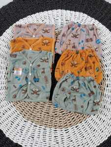 Setelan Baju Bayi Lengan Panjang Motif Hewan 18 pcs - Nyaman & Lembut untuk 0-3 Bulan