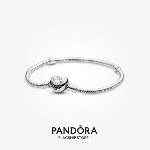 Pandora Moments Heart Clasp Snake Chain Bracelet