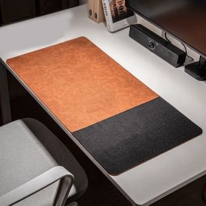 PWD0442 PVC Leather Retro Mousepad Large Portable Esports Table Mat Anti-wear Double-sided Mouse Pad
