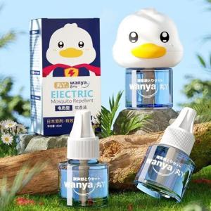 Combo Máy Đuổi Muỗi Wanya Baby Vịt Siêu Nhân + 4 Tinh Dầu Không Mùi – An Toàn Cho Bé