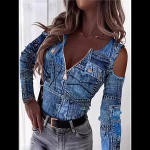 Autumn Winter Women Plaid Tops T Shirt New Fashion V Neck Long Sleeve Casual Female Blouse T-shirts Elegant Slim Zipper Clothing