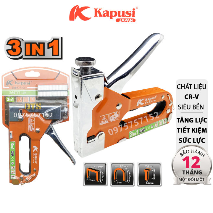 Kìm bấm đinh ghim đa năng 3 trong 1 hãng Kapusi K-7106, Súng bắn ghim ...