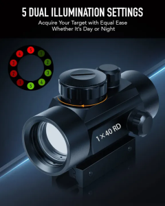 Original 1x40 5 MOA Green Red Dot Sight Reflex Scope Lens Magnifier Red Dot Optical Point Illuminated Scope with 11mm/20 mm Mount