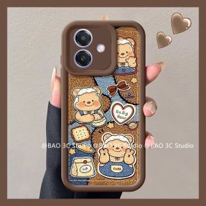 New Casing OPPO A5 Pro OPPOA5 Pro OPPOA5Pro 5G Ins Cute Cartoon Fashion Biscuit Bear Lambskin Anti-fall Phone Case with Doll and Lanyard 2025