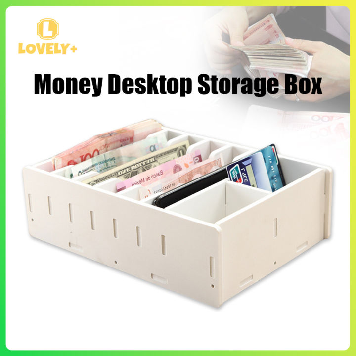 PVC Desktop Cash Drawer Cashier Money Separator Organizer Storage Rack ...