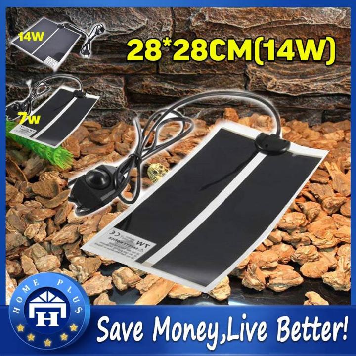Local delivery】 【28*28CM】7 W/14W Adjustable Reptile Tank Warmer