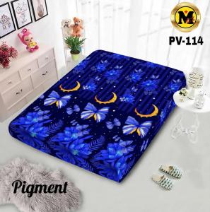 Sarung Kasur Busa Resleting Aesthetic Motif Kotak Navy