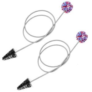 2 Pack Professional Flute Cleaner Soft Brush Flexible Brushes Double Ended Brush Dust Removal Brush for Musicians