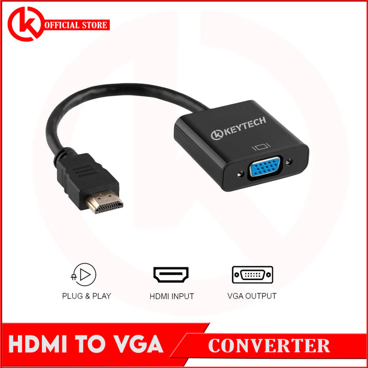 KEYTECH HDMI to VGA Adapter Digital to HDMI Cable, HDMI to VGA