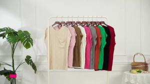 SHEWIN  Women Short Sleeve Sweater Casual Round Neck Summer Tops Lightweight Cap Sleeve Knitted Sweater Vest Tops