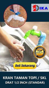 KRAN TEMBOK PVC 1/2 TAMAN PLASTIK MODEL ENGKOL HPP SKL DLL