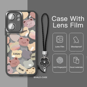 Ốp cho Oppo RENO 11 PRO "với tấm dán bảo vệ ống kính" reno10 reno8t A98 A77 A78 reno8z vỏ điện thoại mềm chống sốc bảo vệ reno8z reno5pro reno6 A38 A58 A79 reno7 [gấu & Tình Yêu]