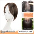 8x11-27cm 100% Human Hair Piece Black And Mocha Brown Hair Topper Hair Replacement Cover White Hair Breathable And Lightweight Wig Increase Hair Volume For Woman. 