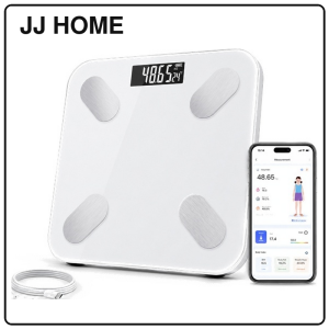 【JJ HOME】 Rechargeable Smart Body Fat Scale with Mi Home App Support USB Charging LCD Display 180 kg Capacity