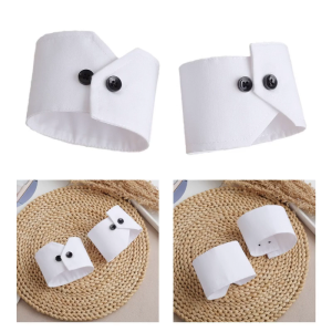 False Shirt Style Sleeves Detachable Autumn Winter Sweater Decorative Sleeves Shirt Style Black Buttons Wrist Cuffs