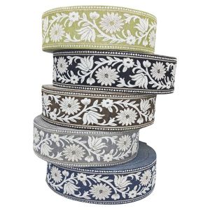 YUDESHUI 24M Boho Lace Jacquard Webbing Trim Vintage Embroidery Fabric 7CM Width Trim Tassel Accessories Ethnic Style Upholstery Trim Table Flag Decorative Trim DIY Craft Accessory