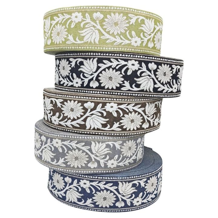 LONGB 24M Vải thêu cổ điển Viền vải dệt Jacquard Ren Boho Chiều rộng ...