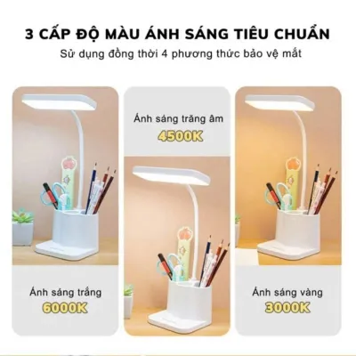 💡 Đèn Bàn Cảm Ứng 3 Chế Độ Sáng – Thiết Kế Hiện Đại Có Ngăn Đựng Bút Bảo Vệ Mắt 💡