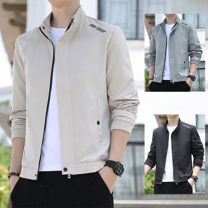 Men's Bomber jacket Korean fashion men's coat Casual Jacket autumn and  winter Breathable with Zipper 3XL Lazada PH
