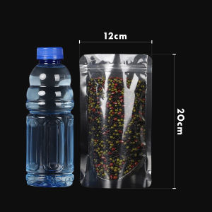 VOKEP 100pcs Transparent zip lock bag Standing  Bag Zipper standing plastic bag Candy Bag Snack bag nut bag dried fruit bag