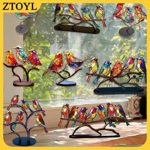 ZTOYL  Màu Acrylic Chim Trên Chi Nhánh Máy Tính Để Bàn Đồ Trang Trí Hai Mặt Nhiều Màu Phong Cách Chim Thủ Công Bức Tượng Máy Tính Để Bàn Đồ Trang Trí