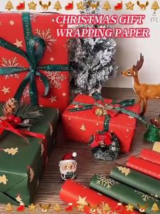 Christmas Wrapping Paper Set 12 Sheets 50x70cm Gift Wrapper for Xmas Presents and Holiday Gift Boxes