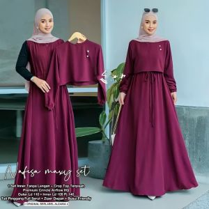 NAFISA MAXY Baju 1 Set Tanpa Lengan Dan Crop Top Terpisah Bahan Cringkle Airflow Terbaru 2023 Trendy