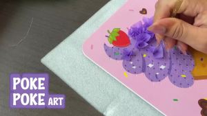 jackinthebox Poke Poke Art – Animals Theme Mess-Free Fabric Art and Craft Flower Pressing Kits Gift for Kids Girl Gifts Boy Gift Toys for Girls and Boys Ages 4 5 6 7 8