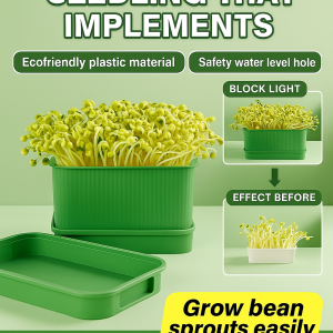 DIY Seed Germination Kit Double Layer Sprouting Tray for Growing Microgreens Bean Sprouts Soil Free Cultivation Pot Kitchen Tool COD