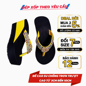 Dép xốp xỏ ngón quai kẹp nữ đính đá đế cao su cứng chống trơn trượt cao thấp đa dạng siêu nhẹ êm ái chắc chắn thời trang