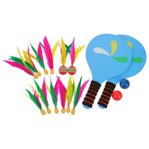 1 Set Paddle Ball Set Thickened Durable Rackets Shuttlecocks For Adults Outdoor Park Beach Backyard Badminton Kids Playground