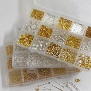 Alloy Accessories Set Kit Metal Parts Ring/Lobster Clasp/Chain/Pin Set for Jewelry Making DIY Beading Bracelet Necklace Earring