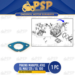 Paking Manipol CB / GL 100 (ATAS) - Packing Kertas Gasket Insulator Intake Manipol Manifold Honda