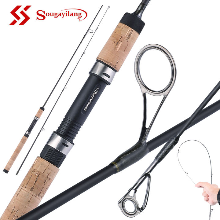 Sougayilang UL Fishing Rod 1.7m/1.8m/2.1m/2.4m 2 Sections Wood Handle  Ultra-lightweight Carbon Fiber Spinning and Casting Fishing Rod for  Freshwater and Salwater Fishing Tackle.