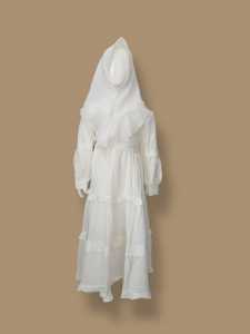 GAMIS PUTIH SUSUN GAMIS PUTIH ANAK PAKAIAN BUSANA MUSLIM GAMIS BAHAN CRINKLE SILK PREMIUM
