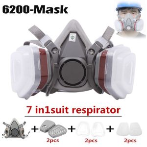 3M 6200 Self-priming Filtering Gas Mask Half Mask for Paint Spraying Chemical Gas Industrial Dust Headgear