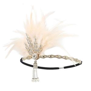 1920S Derby mũ nón với thiên nhiên thạch lá chi tiết roleplay trang phục hairband cho phụ nữ sân khấu trình diễn và chủ đề sự kiện