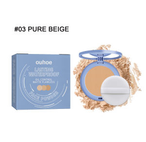 Ouhoe Face Powder Long-Lasting Lightweight Breathable Flawless Compact Powder Natural Setting Powder