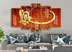 Tranh TREO TƯỜNG - tranh TRÁNG GƯƠNG 5 tấmTreo Phòng Khách Ấn Tượng Cỡ Lớn và Sang Trọng