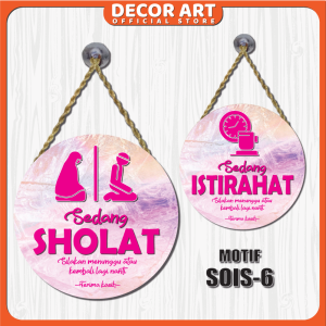 Decor Art - Papan Gantung Bolak Balik Buka Tutup Toko Open Close Sign Bentuk Bulat - SOIS