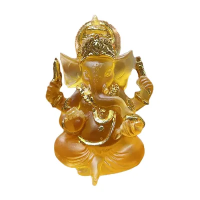 BEIMOUS Decorative Ganesha Buddha Statue Handmade Exquisite Sitting Ganesha Sculpture Stylish Resin Art Ganesha Car Ornaments Housewarming Gift