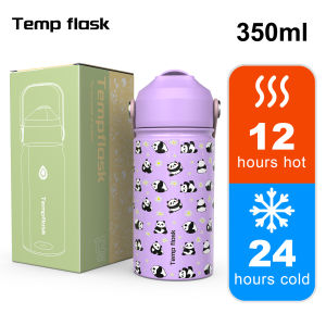 Tempflash Childrens Roller Bottle Silicone Bottle Mouth Stainless Steel Non Bisphenol A SUS 316 Thick Silicone Bottle 12oz Cold and Hot Thermoflask