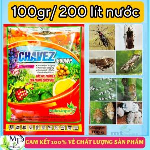 Rầy xanh [100 Gói] - Rệp - Rầy - Trừ Côn Trùng Chích Hút CHAVEZ 600WP - 100gr - Rầy - Rệp - Bọ lạch - Bọ Xít - Diệt Trứng Và Côn Trùng Chít Hút Hiệu Quả