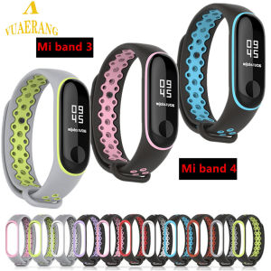 VUAERANG Suitable for Xiaomi Mi Band 4 Strap Sports Smart Watch Two-color Silicone Wristband Xiaomi Mi Band 3 Universal Strap
