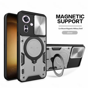 OPPO Reno 11F 5G 2024เกราะกันกระแทกกดดึงกล้องป้องกันเคสสำหรับ OPPO Reno 11F Reno 11F Reno 11 F OppoReno11F 5G 2024กรอบแหวนแม่เหล็กในรถยนต์เคสโทรศัพท์ฝาหลัง