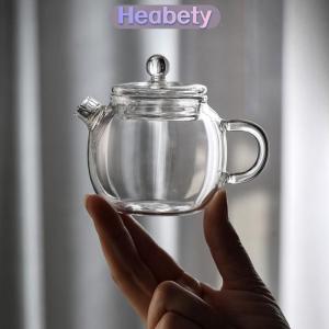 Heabety 150ml 5oz Mini rõ ràng Glass ấm trà cao Borosilicate cho đồ uống nóng ấm trà cho một người sử dụng Kung Fu trà cho nhà văn phòng quán cà phê