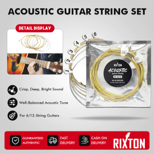 RIXTON Guitar String 6Pcs/Set Acoustic Guitar Strings Set Brass Phosphor Bronze Guitar Accessories